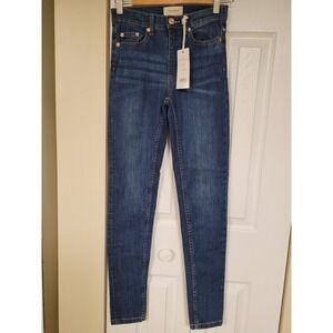 FRENCH‎ CONNECTION Women Reset Jeans 30X30 VTG Blue High Rise Whiskers Size 4